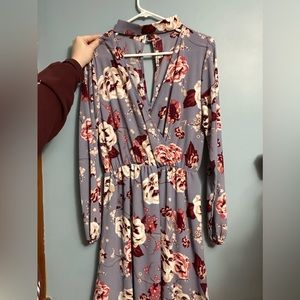 Purple dress with roses